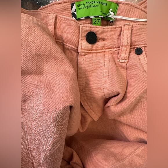 Utility SANDRINE ROSE X FREE PEOPLE Palm Embroidered PETAL 27 Wide leg H… - Picture 3 of 5